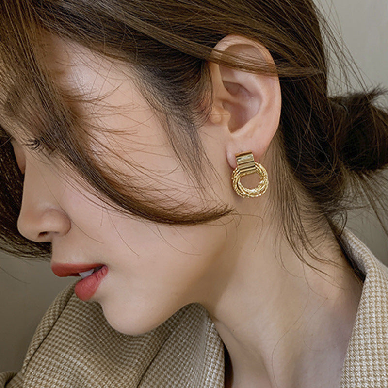 Elegant Circle Stud Earrings | Simple and Stylish-Gold-State of Style