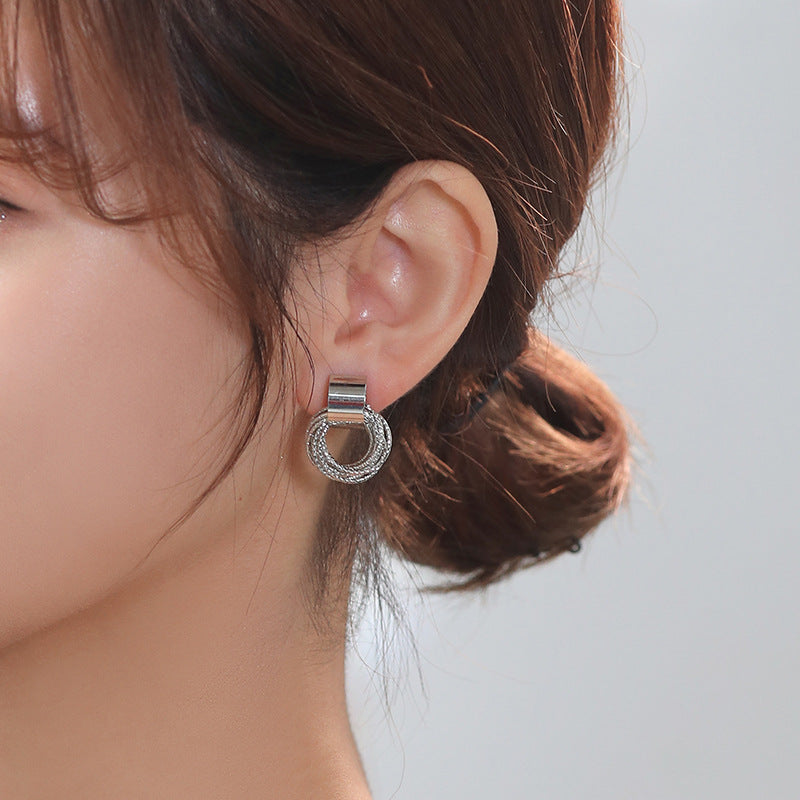 Elegant Circle Stud Earrings | Simple and Stylish-Gold-State of Style