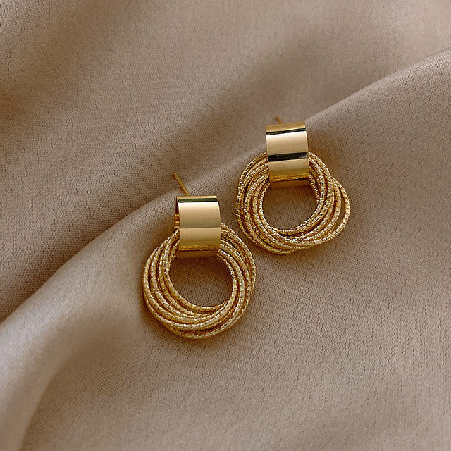 Elegant Circle Stud Earrings | Simple and Stylish-Gold-State of Style