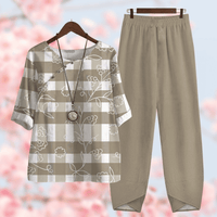 Elegant Comfort Collection | Cecily Shirt and Pants Set-Brown-M-State of Style
