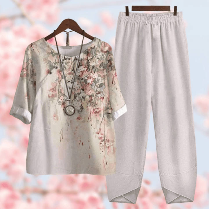 Elegant Comfort Collection | Cecily Shirt and Pants Set-Gray-M-State of Style