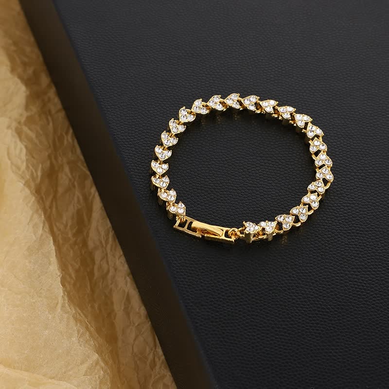 Elegant Crystal Big Bracelet | Women's Jewellery-Gold-State of Style