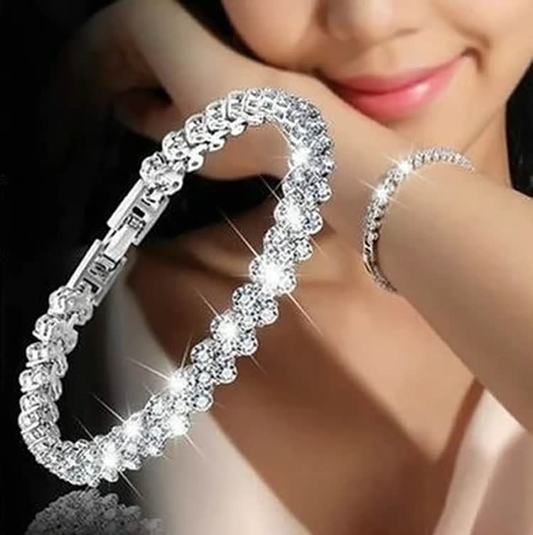 Elegant Crystal Big Bracelet | Women's Jewellery-Rose Gold-State of Style