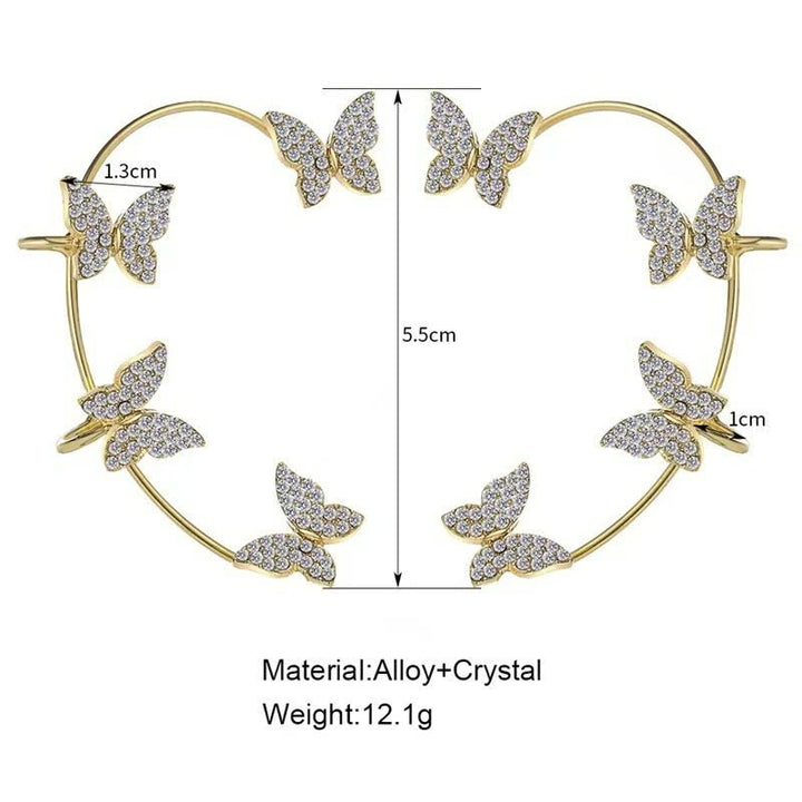 Elegant Crystal Clip Earrings for Women-Right-handed gold-State of Style
