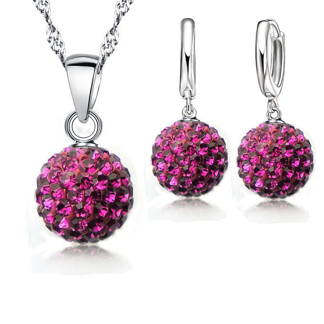 Elegant Crystal Earrings | Perfect for Any Occasion-Fuchsia-State of Style