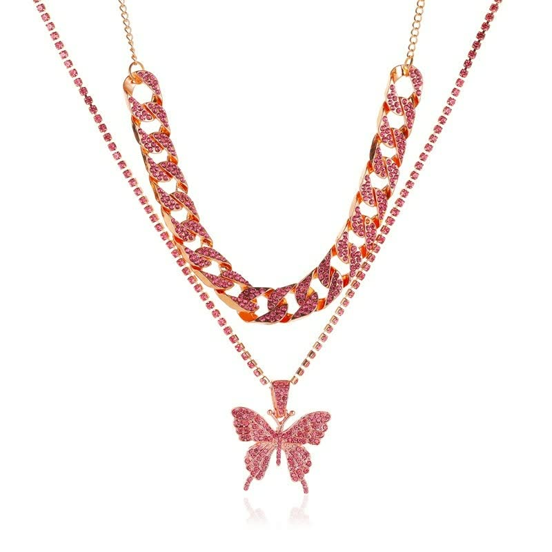 Elegant Cuban Chain Necklace for Women | Statement Jewellery-Pink-State of Style