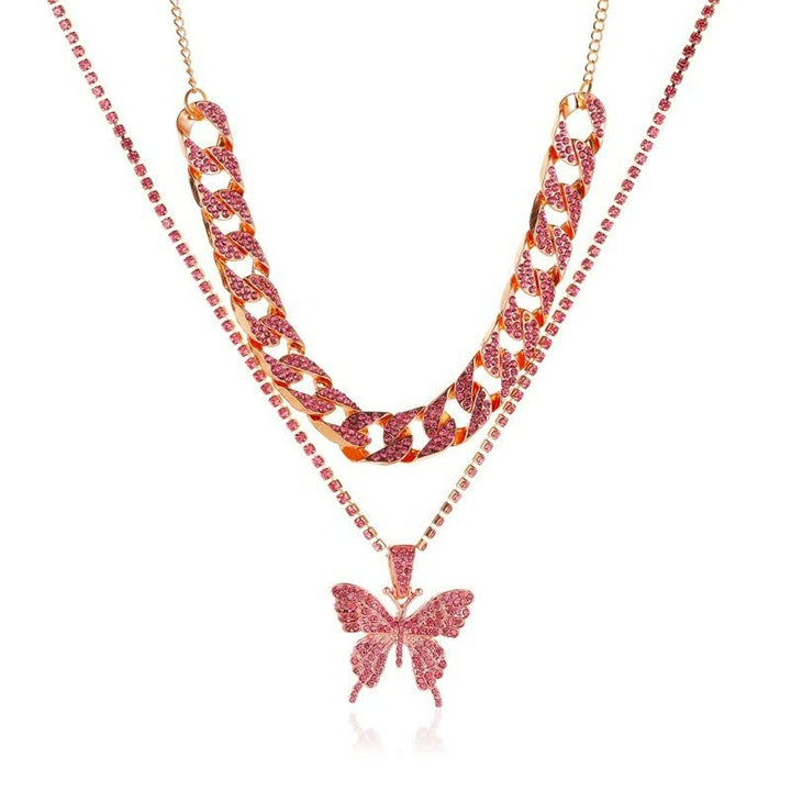 Elegant Cuban Chain Necklace for Women | Statement Jewellery-Pink-State of Style