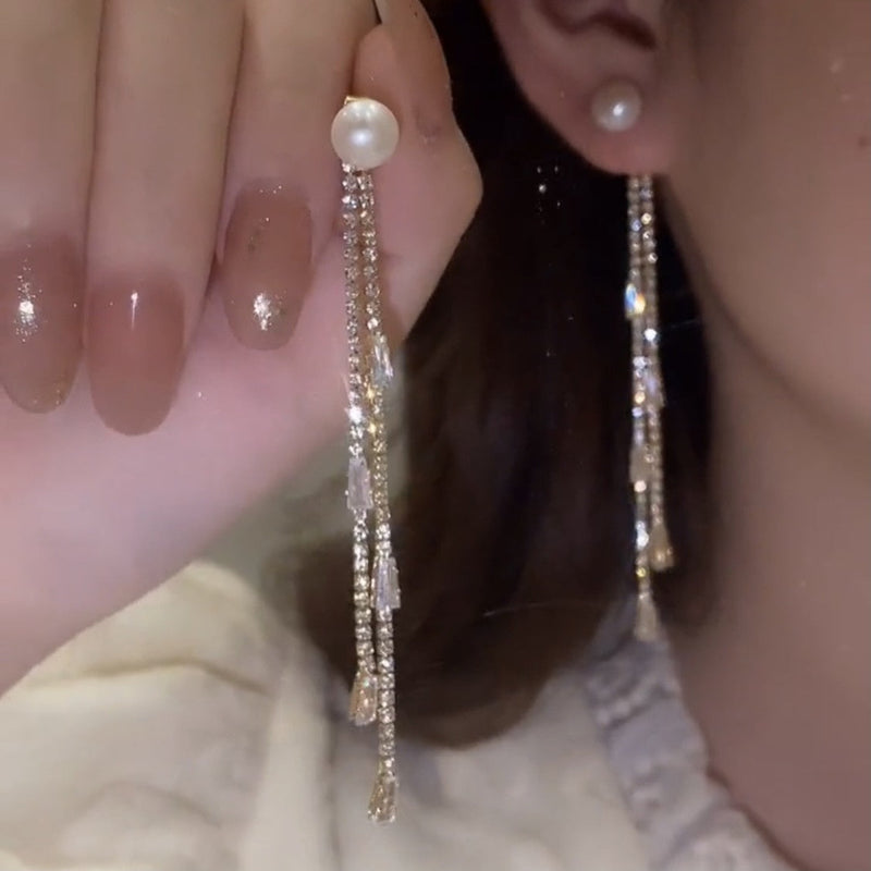 Elegant Dangle Earrings | Rhinestone Sparkle-Beaded crystal-State of Style