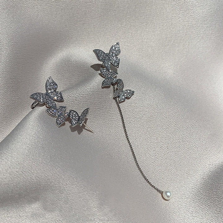 Elegant Dangle Earrings | Rhinestone Sparkle-Butterfly crystal-State of Style