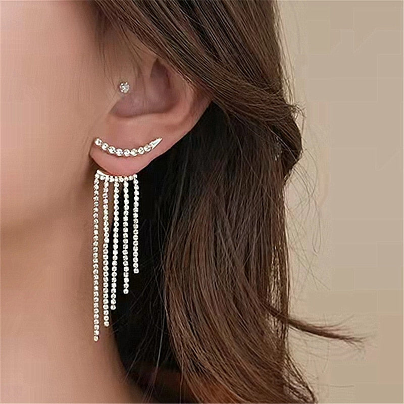 Elegant Dangle Earrings | Rhinestone Sparkle-Crystal Commandments-State of Style