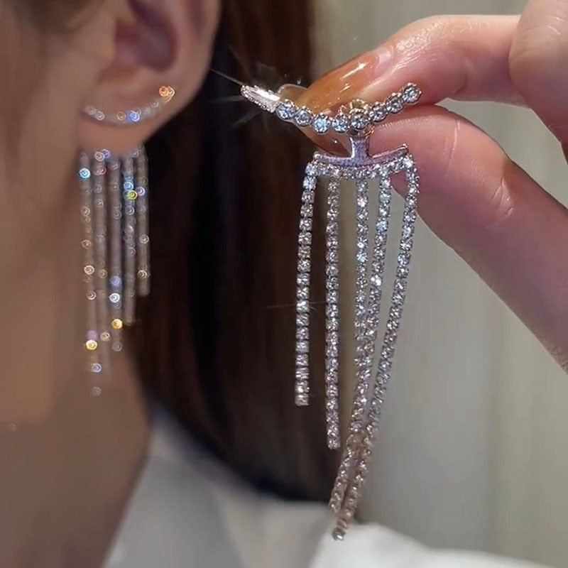 Elegant Dangle Earrings | Rhinestone Sparkle-Crystal Commandments-State of Style