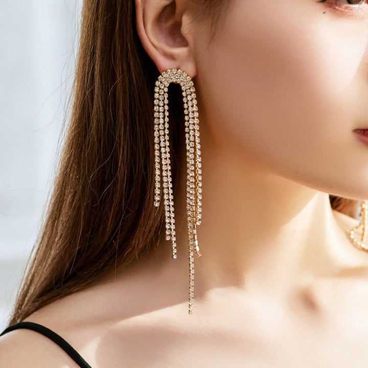 Elegant Dangle Earrings | Rhinestone Sparkle-Crystal Commandments-State of Style