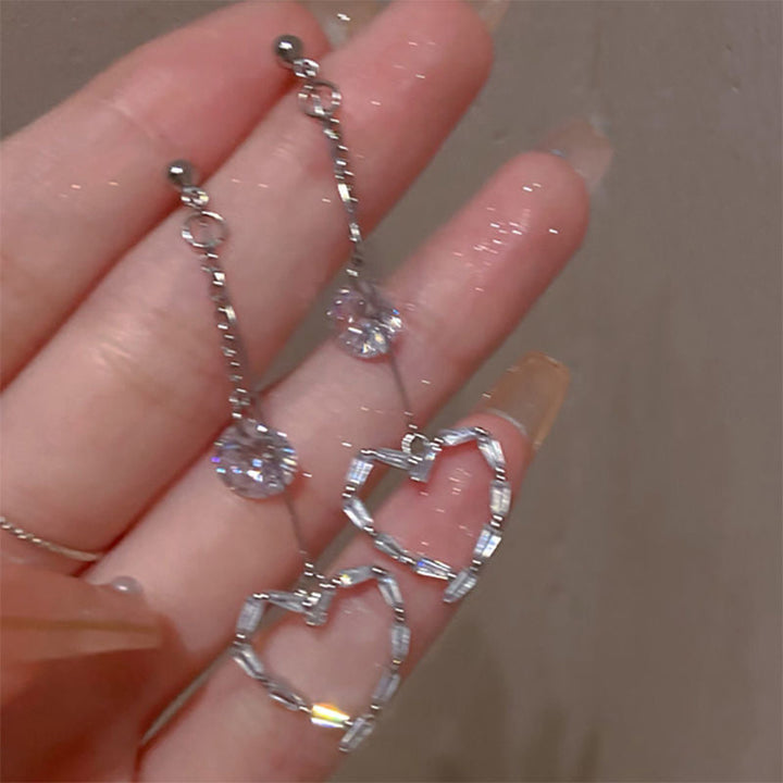 Elegant Dangle Earrings | Rhinestone Sparkle-Heart dusty crystal-State of Style