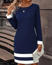 Elegant Dark Blue Women's Dress with Classic Silhouette – Aurelia-S-State of Style
