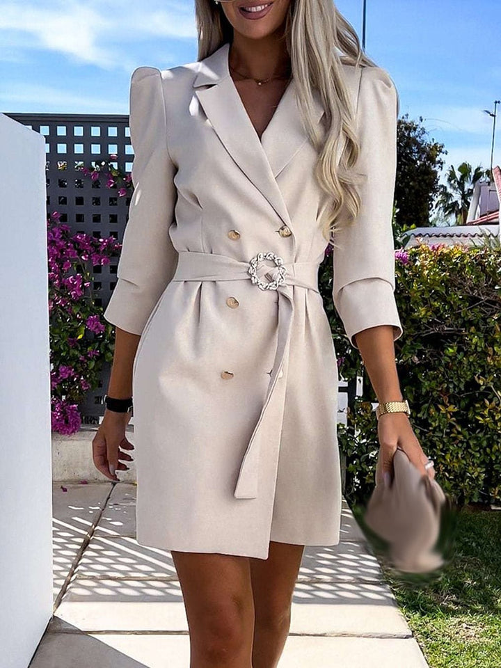 Elegant Dress | BossyDress I | Stylish and Comfortable-Khaki-S-State of Style