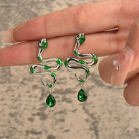 Elegant Drop Earrings | Crystal Accents-Jade Snake-State of Style