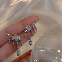 Elegant Drop Earrings | Crystal Accents-Raindrops-State of Style