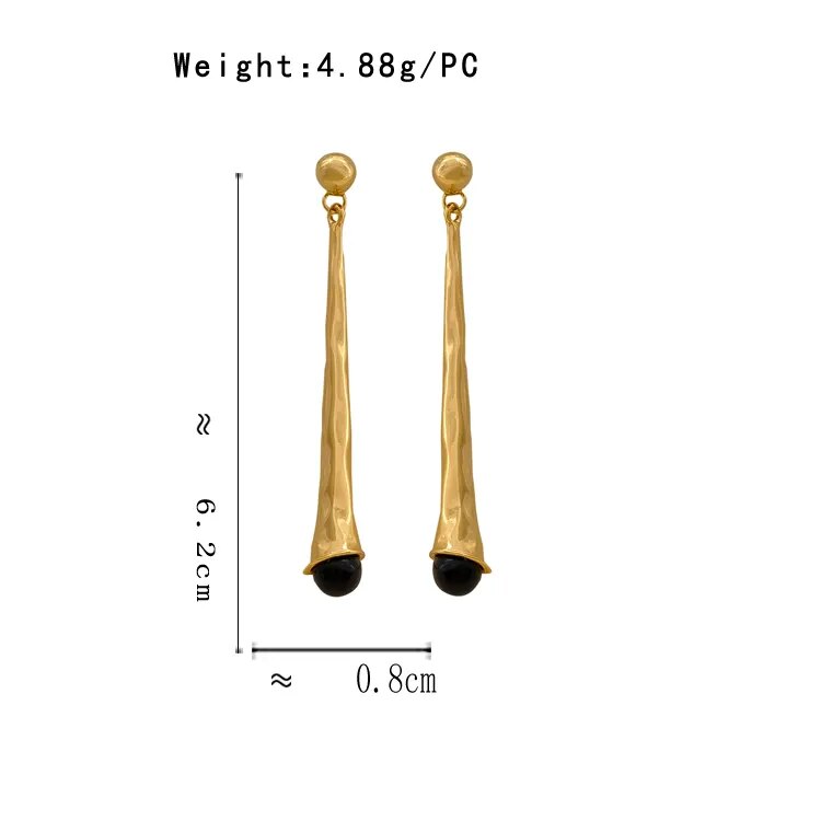 Elegant Drop Earrings for Women-Gold Black-State of Style