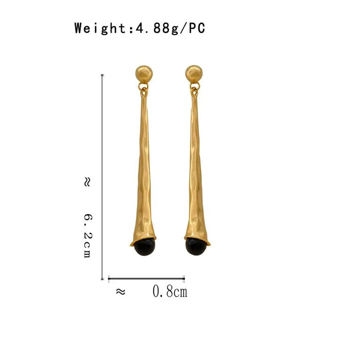 Elegant Drop Earrings for Women-Gold Black-State of Style