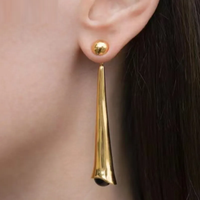 Elegant Drop Earrings for Women-Gold Black-State of Style