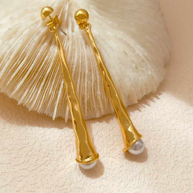Elegant Drop Earrings for Women-Gold Pearl-State of Style
