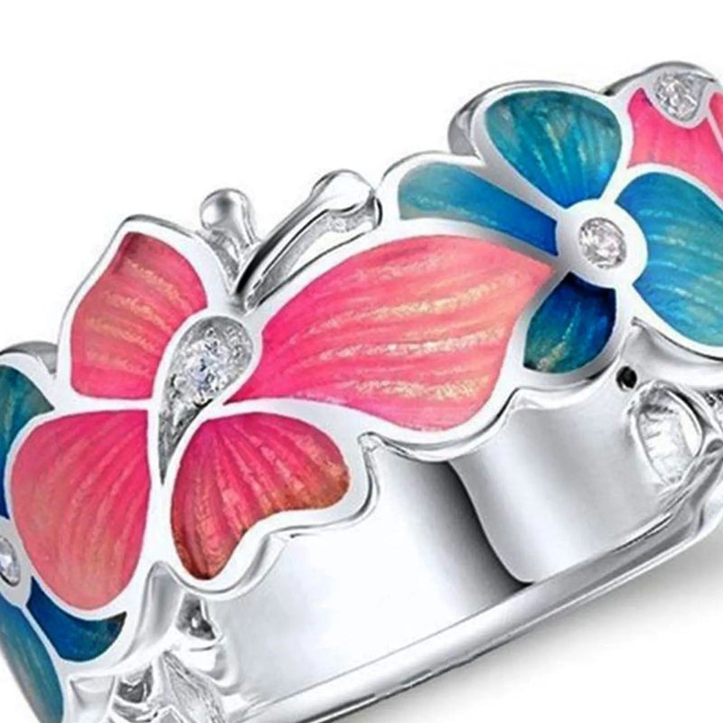 Elegant Enamel Butterfly Ring | Adjustable Fashion Jewellery-6-State of Style