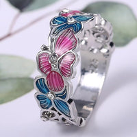 Elegant Enamel Butterfly Ring | Adjustable Fashion Jewellery-6-State of Style