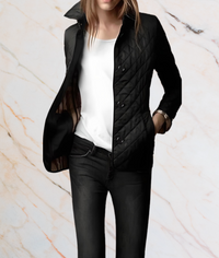 ELEGANT FITTED JACKET WITH EMBOSSED PATTERN DESIGN-M-Black-State of Style