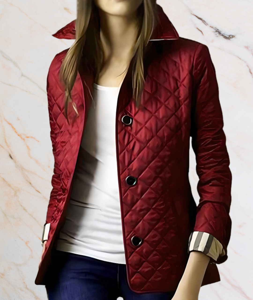 ELEGANT FITTED JACKET WITH EMBOSSED PATTERN DESIGN-M-Burgundy-State of Style