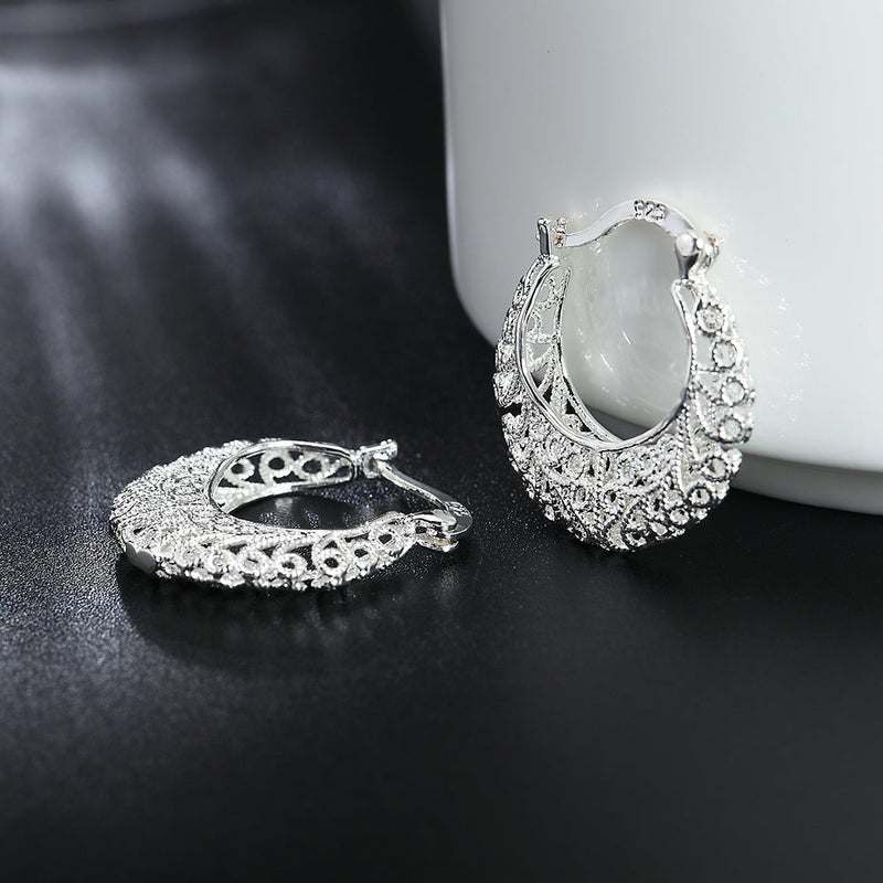 Elegant Floral Hoop Earrings-State of Style