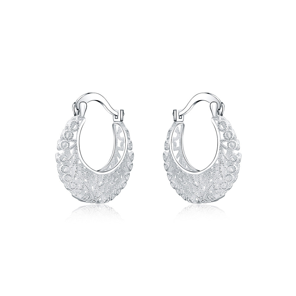 Elegant Floral Hoop Earrings-State of Style