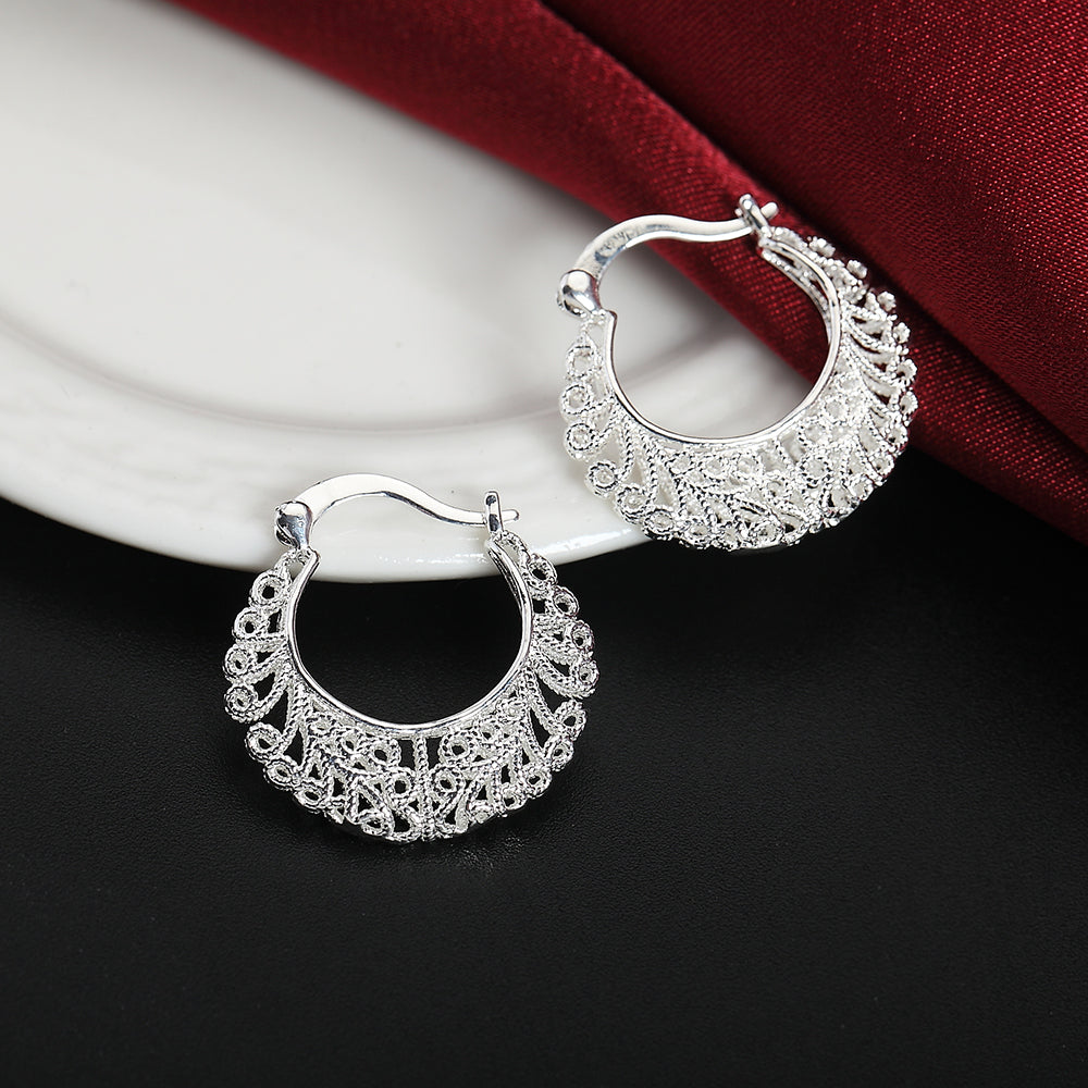Elegant Floral Hoop Earrings-State of Style