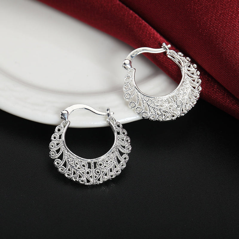 Elegant Floral Hoop Earrings-State of Style