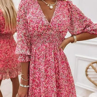 Elegant Floral Mini Dress-Rose-S-State of Style