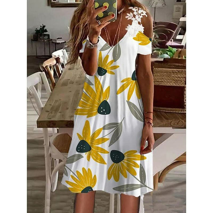 Elegant Flower Dress | Perfect for Any Occasion-Yellow-S-State of Style