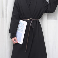 Elegant Gold Buckle Knot Strap Belt – Stylish & Adjustable-Black-State of Style
