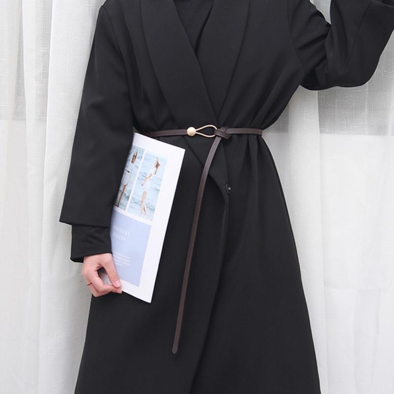 Elegant Gold Buckle Knot Strap Belt – Stylish & Adjustable-Black-State of Style