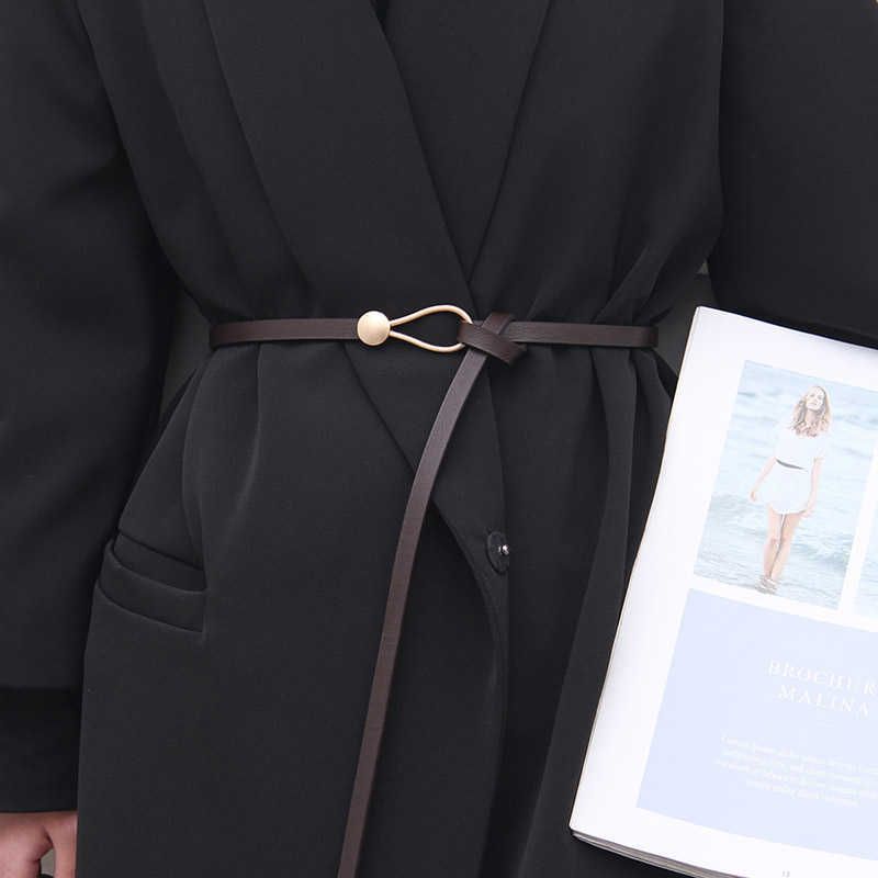 Elegant Gold Buckle Knot Strap Belt – Stylish & Adjustable-Brown-State of Style