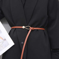 Elegant Gold Buckle Knot Strap Belt – Stylish & Adjustable-Camel-State of Style