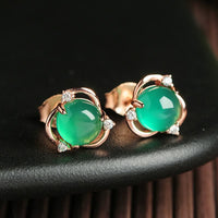 Elegant Green Gemstone Earrings for Stylish Women-Green 10MM-State of Style