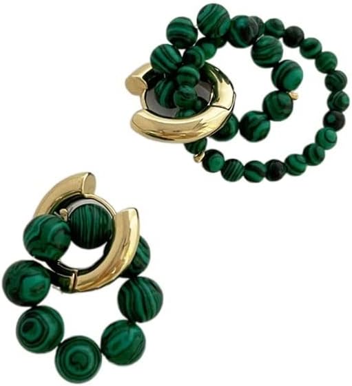 Elegant Green Pearl Stud Earrings-MULTI-LAYER BEADS-State of Style