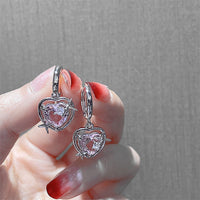 Elegant Heart Drop Necklace | Fashion Peach Heart Pendant-Heart Earrings-State of Style