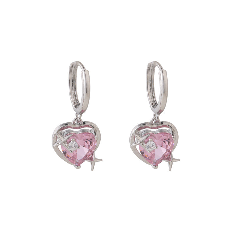 Elegant Heart Drop Necklace | Fashion Peach Heart Pendant-Heart Earrings-State of Style