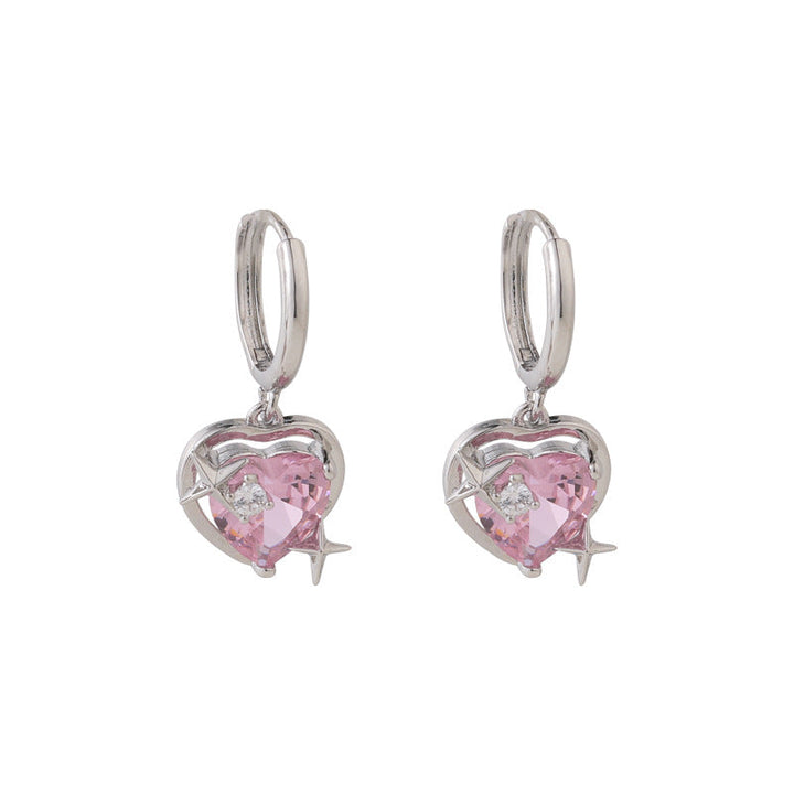 Elegant Heart Drop Necklace | Fashion Peach Heart Pendant-Heart Earrings-State of Style