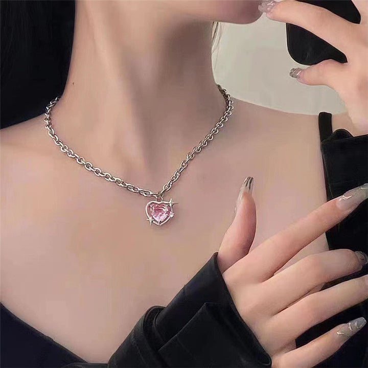Elegant Heart Drop Necklace | Fashion Peach Heart Pendant-Heart Earrings-State of Style
