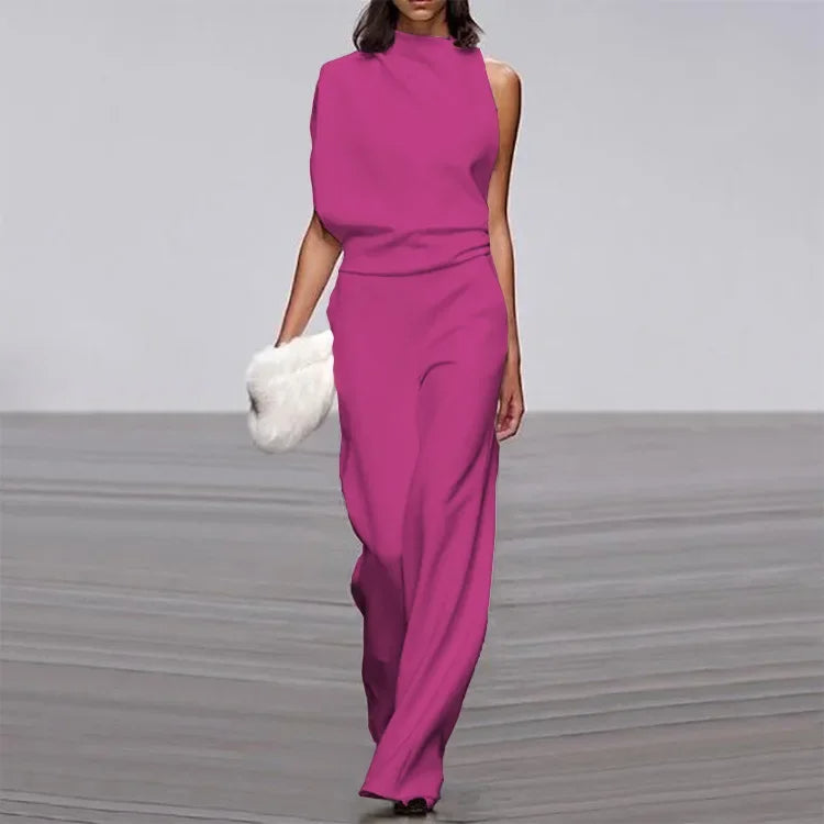 Elegant High Neck Jumpsuit by Isabel-Fuchsia-S-State of Style