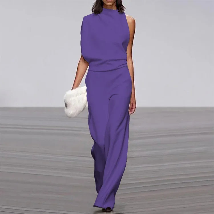 Elegant High Neck Jumpsuit by Isabel-Purple-S-State of Style