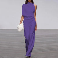 Elegant High Neck Jumpsuit by Isabel-Purple-S-State of Style