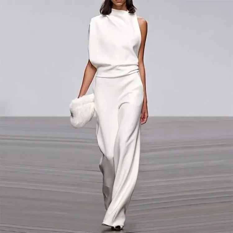 Elegant High Neck Jumpsuit by Isabel-White-S-State of Style