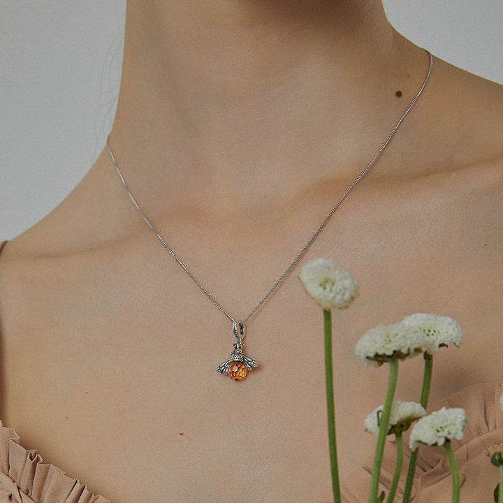 Elegant Insect Pendant Necklace | Unique Jewellery Piece-Silver Pendant Only-State of Style